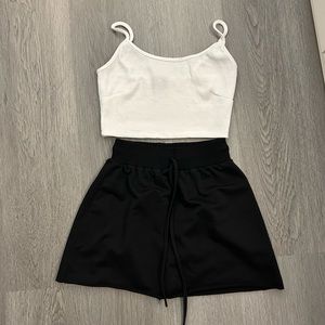 White tank and tennis skirt with short inside